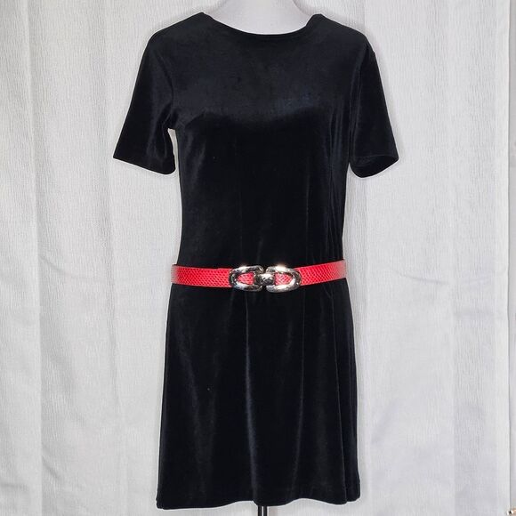 Morgan Taylor Vintage Adjustable Red Snakeskin Silver Tone Hardware Hook Belt - Picture 13 of 13